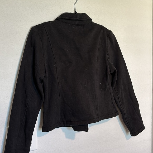 Black Cotton Moto Jacket - Picture 5 of 5